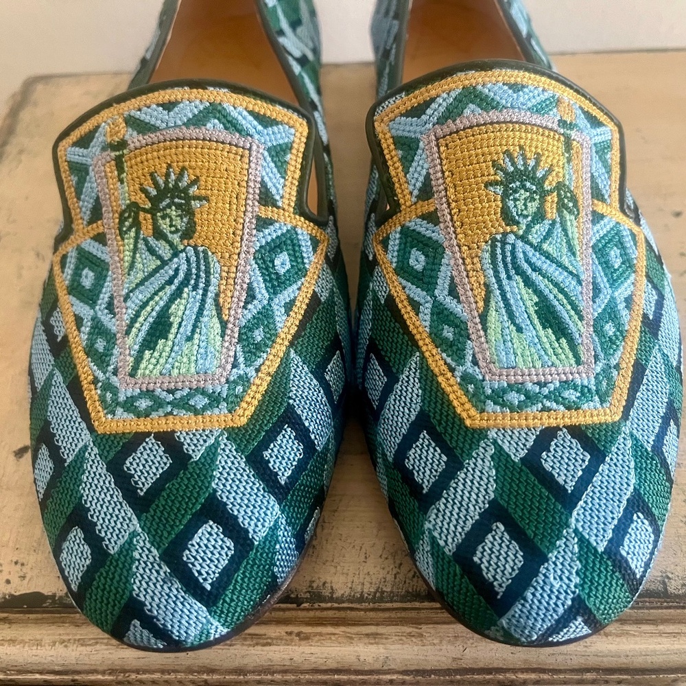 Charlotte Olympia - Women's Lady Liberty Smoking Slipper Flats - Size 37